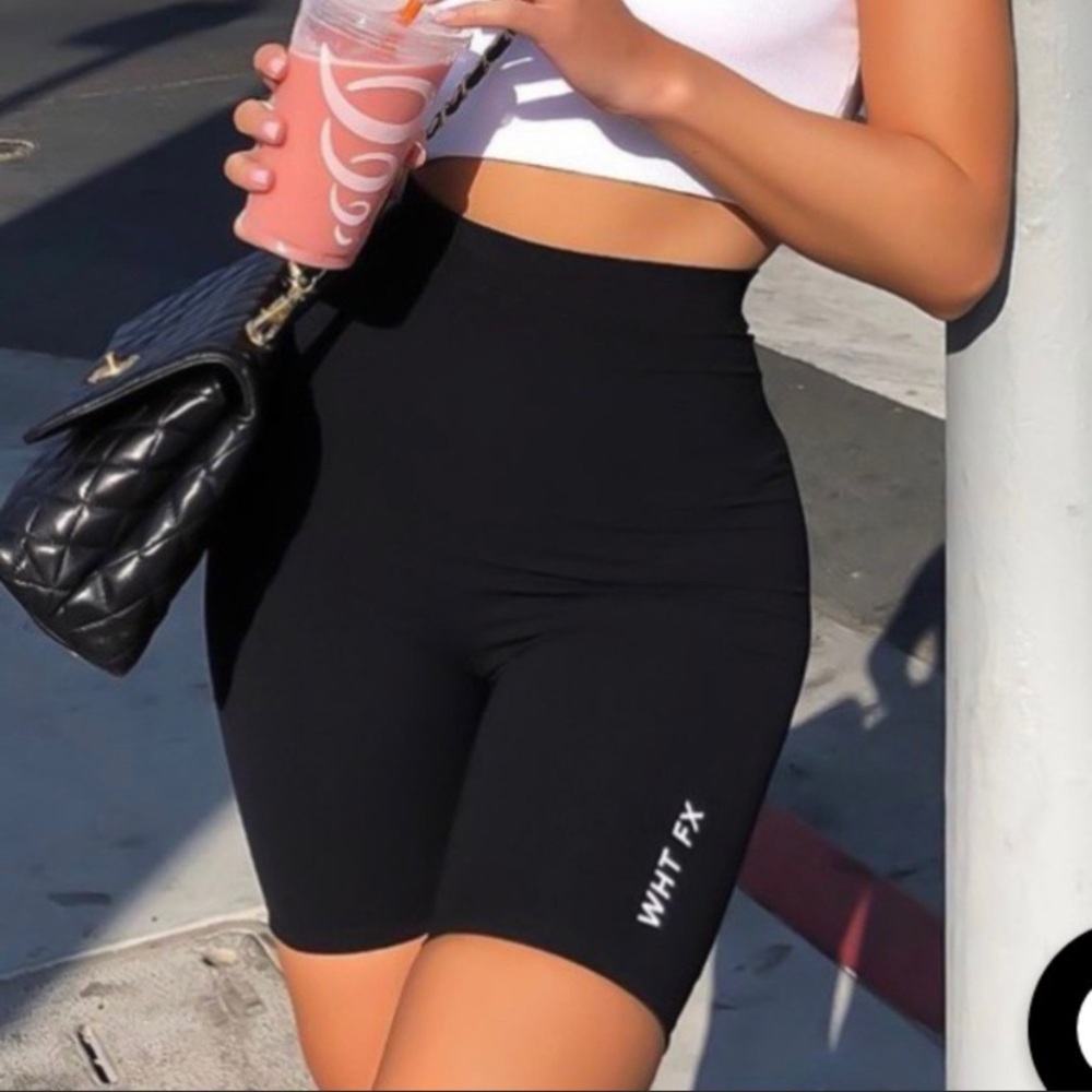 White Fox Boutique Theory Black Bike Shorts❣️
